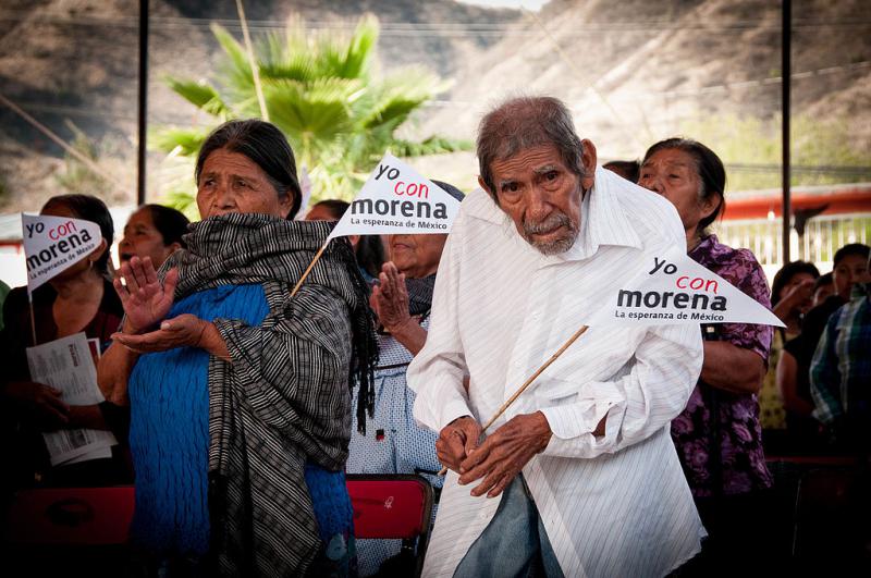 Bei einer Veranstaltung der neuen Linkspartei in Mexiko, Morena