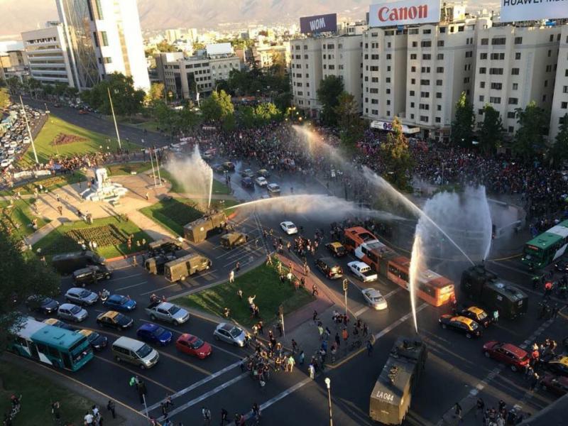 Repression gegen Demonstration in Santiago