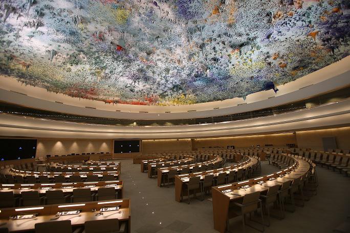 Im Sitzungssaal des Menschenrechtsrats wird nun ohne die USA pleniert