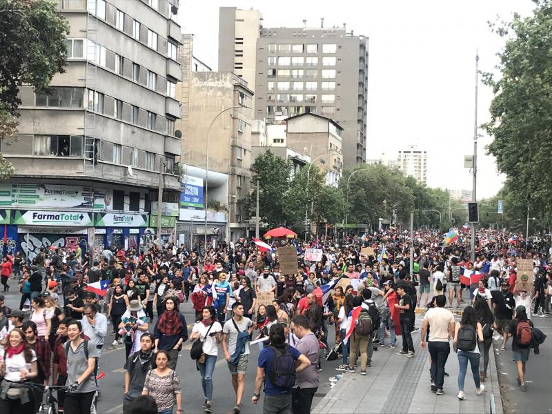 Protest gegen die Regierung von Sebastián Piñera in Chile