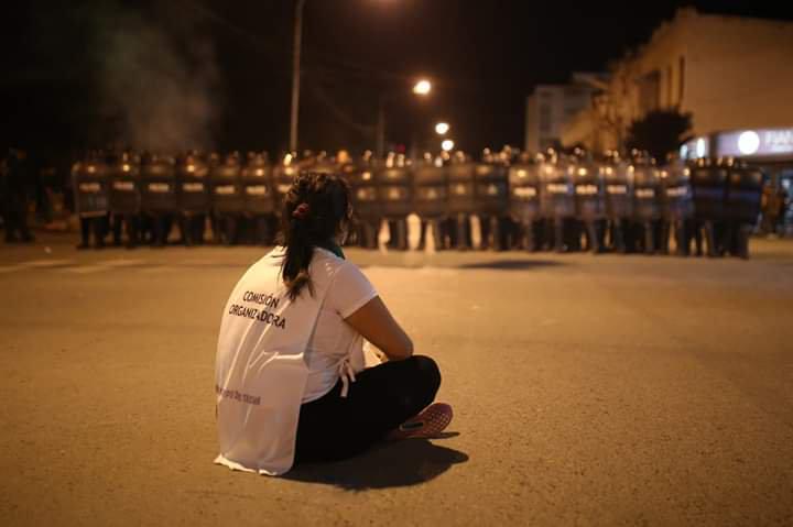 Großaufgebot mit Bundespolizei und Militär gegen die Demonstration zum Abschluss des 33. Frauentreffens