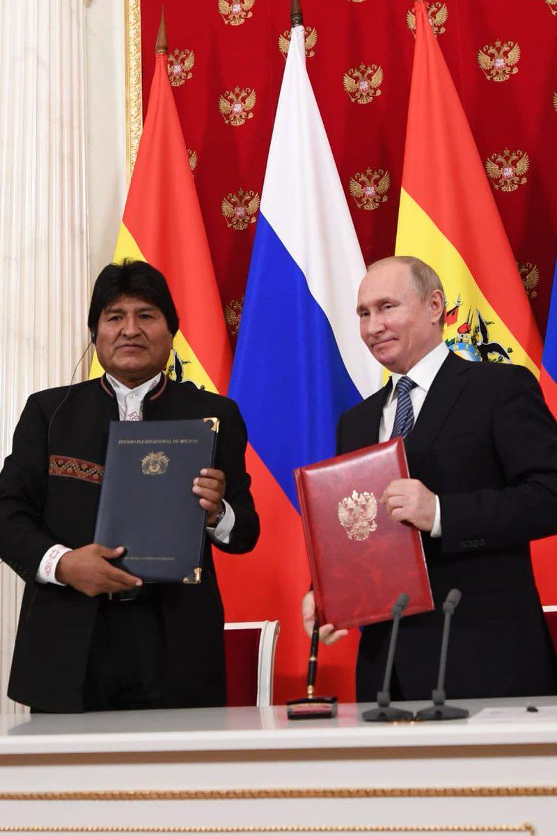 Die Präsidenten Morales und Putin unterzeichneten am 11.Juli mehrere Abkommen