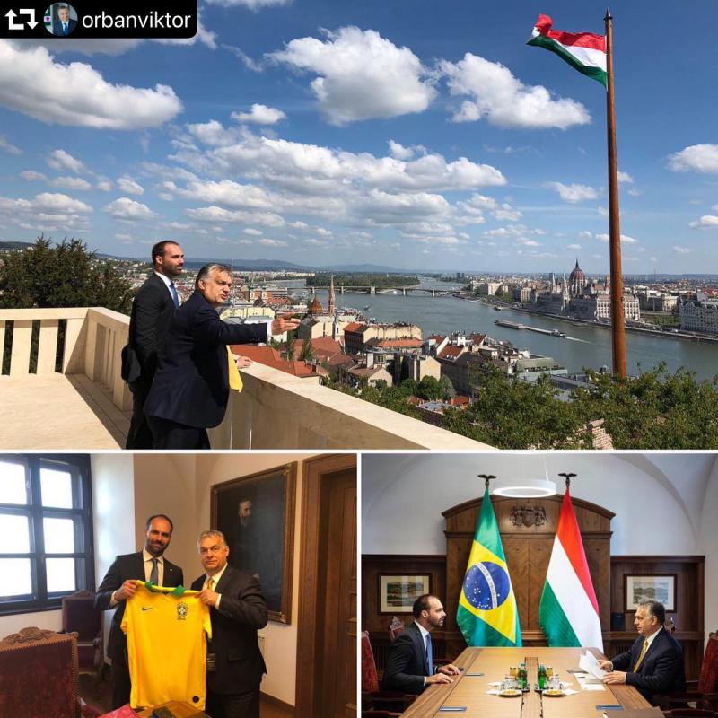 Präsdidentensohn Eduardo Bolsonaro traf auch mit Ungarns Ministerpräsident Victor Orbán zusammen