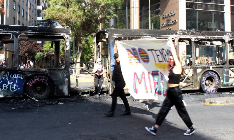 "Wir haben keine Angst": Demonstrierende in Santiago