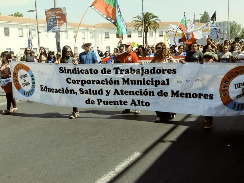 Gemeindeangestellte in Puente Alto beteiligten sich ebenfalls am Streik