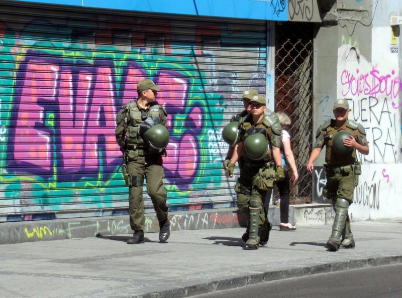 Militärpolizei auf den Straßen von Valparaíso