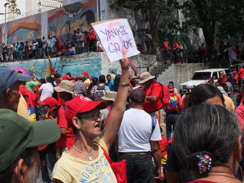 Auf der Demonstration in Caracas am 23.2.2019
