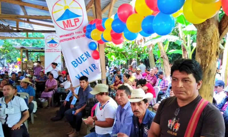 Bei der ersten Nationalen Versammlung der "Bewegung für die Befreiung der Völker" am 29. Dezember 2018 in Santo Domingo Suchitipueqe, Guatemala
