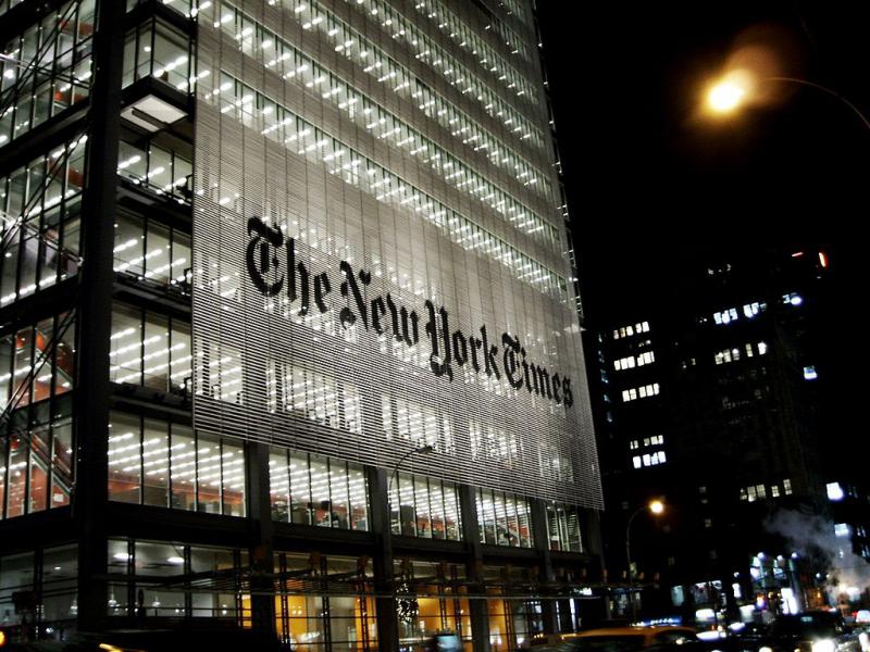 Das Hauptquartier der New York Times in Manhattan, New York City, USA