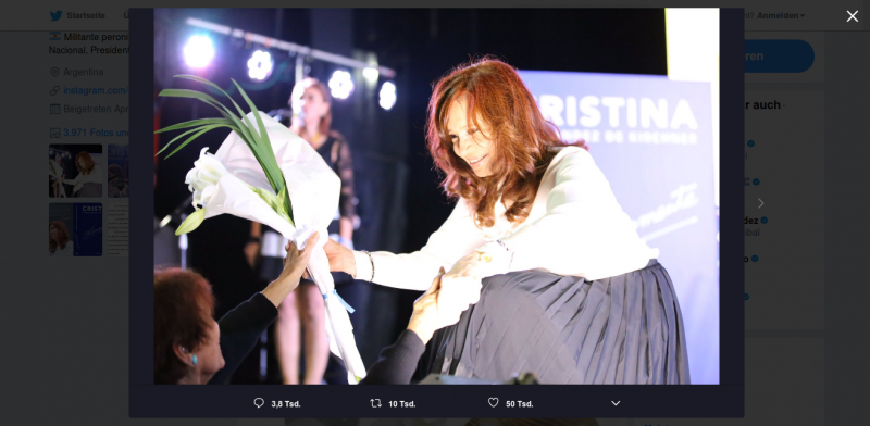 Kandidiert überraschend für das Amt der Vizepräsidentin: Cristina Kirchner