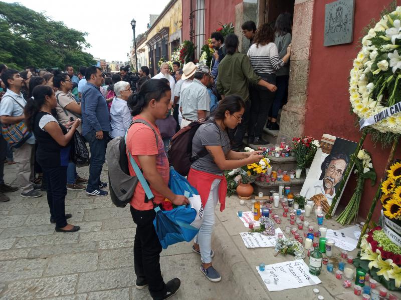 Bei der Trauerfeier für Francisco Toledo in Oaxaca, Mexiko