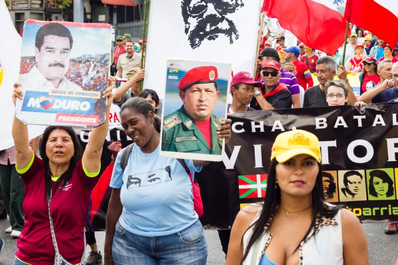 Chavistas demonstrieren in Caracas im Januar 2019 gegen den Putschversuch und US-Sanktionen