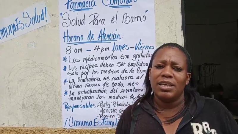 Ärztin im Barrio Altos de Lídice. Die dortige Kommune hat eine Apotheke mit gespendeten Medikamenten aus Chile aufgebaut