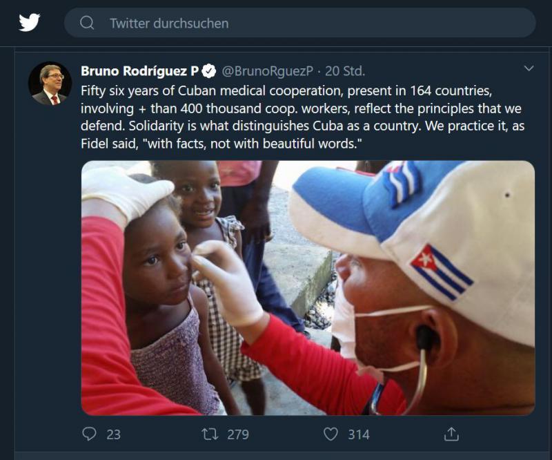 "Wir praktizieren es wie Fidel sagte mit Fakten, nicht mit schönen Worten."