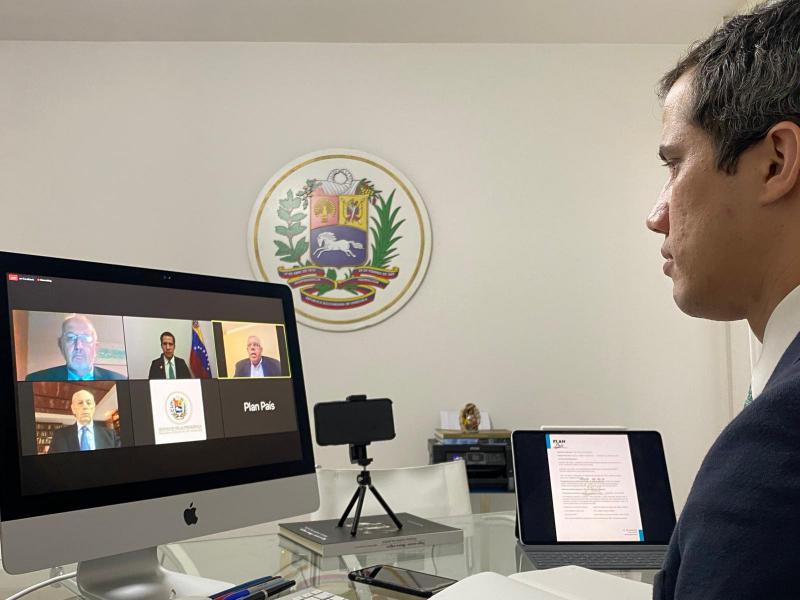 In ausländischer Botschaft? Venezuelas selbsternannter Interimspräsident Juan Guaidó bei einer Videokonferenz am Donnerstag