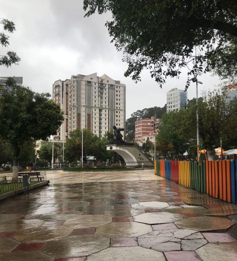 Regen in La Paz am Wahltag
