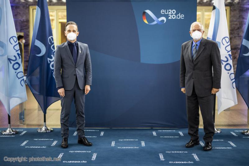 Der deutsche Außenminister Heiko Maas und der Hohe Vertreter der EU für Außen- und Sicherheitspolitik, Josep Borrell, bei der Lateinamerika-Konferenz in Berlin