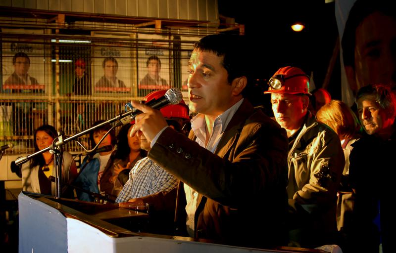 Cristián Cuevas während einer Gewerkschaftsveranstaltung im Jahr 2009.