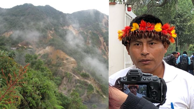 Ortez Baitug, Vorsitzender von Odecofroc, prangert in Lima Verfolgung gegen die indigenen Gemeinden an