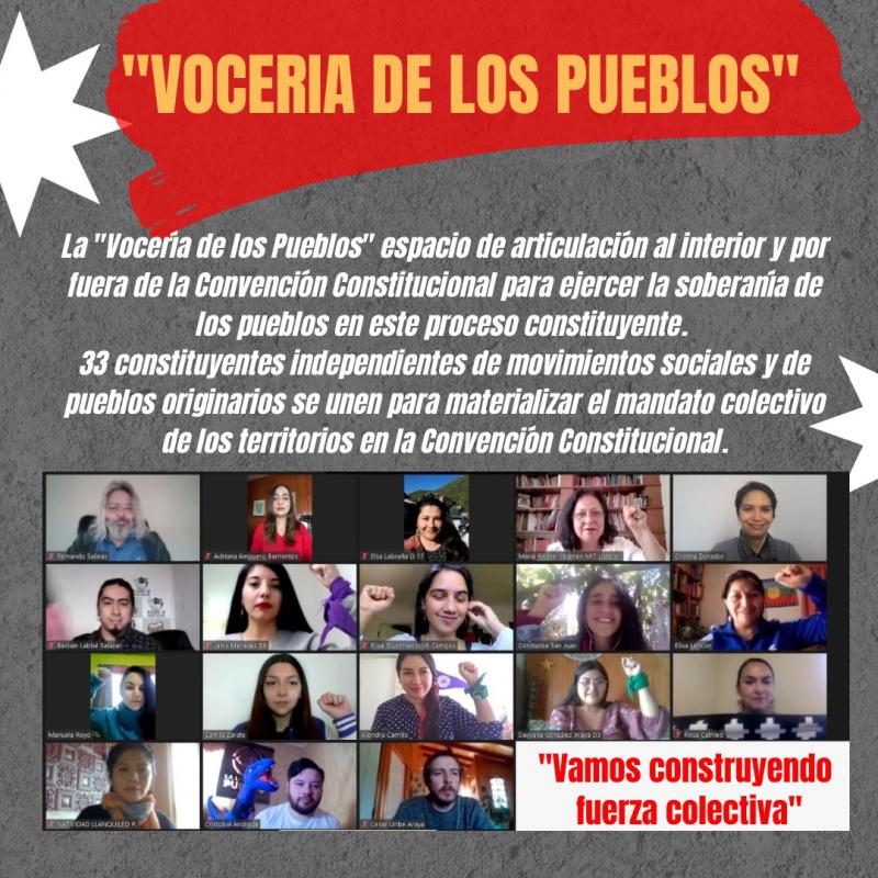 Kämpfen für einen tiefgreifenden Wandel in Chile: Mitglieder der Plattform "Stimme der Völker"