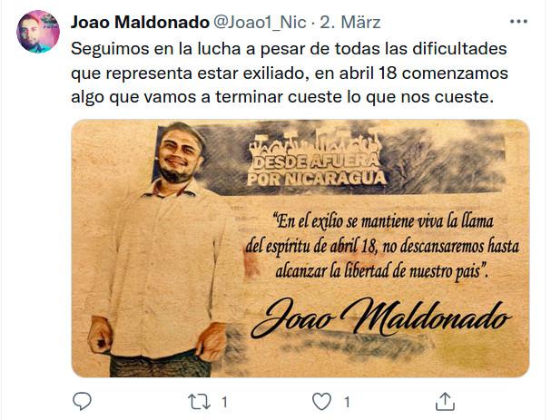 Setzt seinen Kampf gegen die Sandinisten im Exil in Costa Rica fort: Joao Maldonado