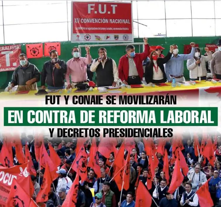 Aufruf von FUT und Conaie zu Protesten gegen die neoliberale Politik der Regierung Lasso