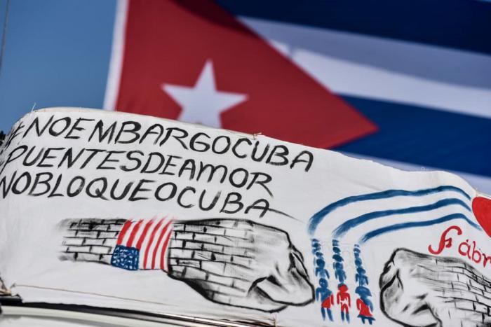 Protest in Havanna gegen die Kuba-Blockade der USA