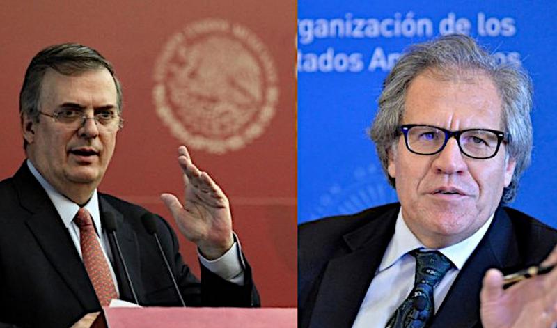 Mexikos Außenminister Marcelo Ebrard (links im Bild) und OAS-Generalsekretär Luis Almagro