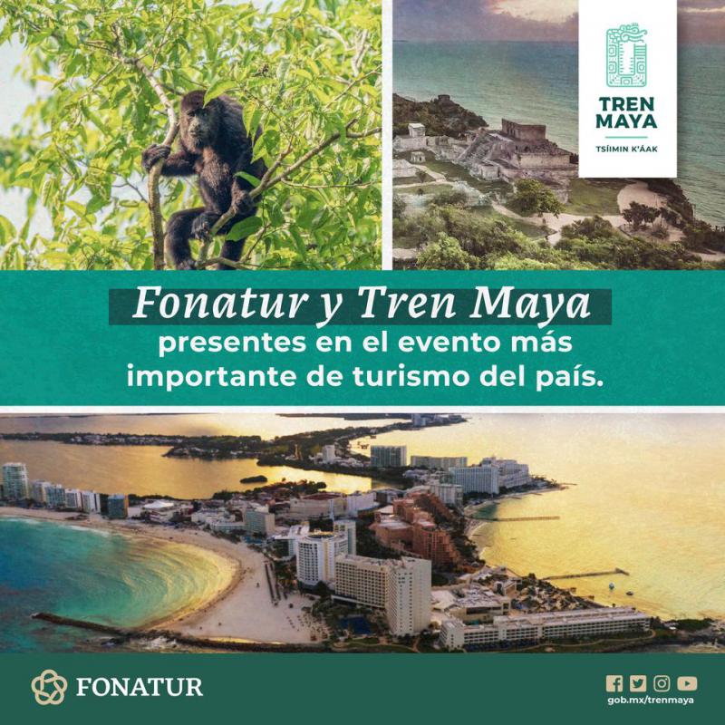 Fonatur-Werbung für das Tren Maya-Projekt bei der größten Tourismumesse Mexikos, Tianguis Turístico
