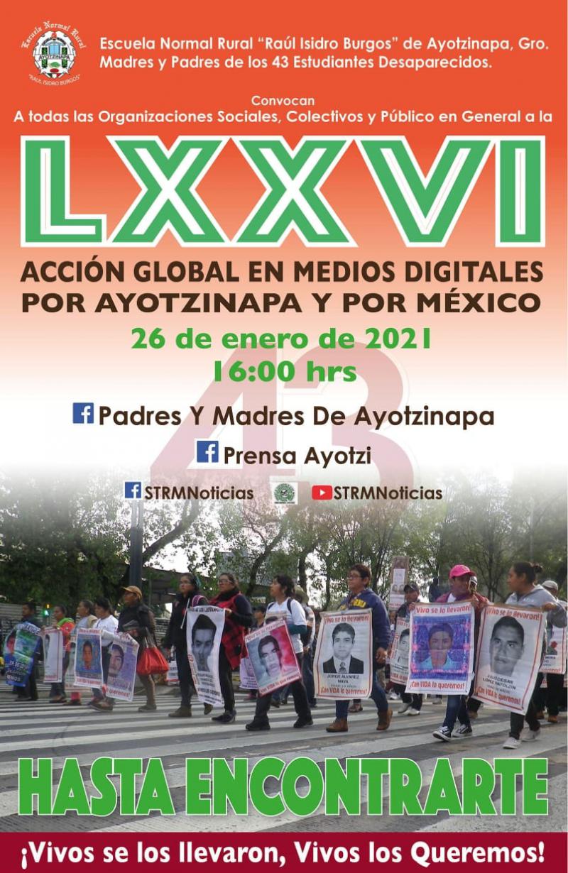 Plakat der kommenden Protestaktion am 26.Januar 2021