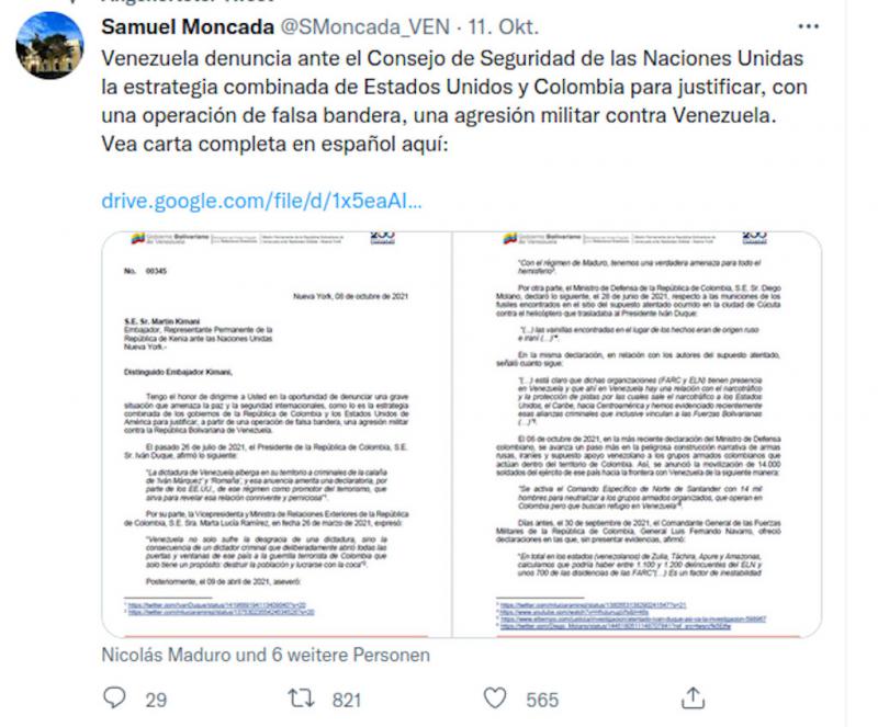 Der Vertreter Venezuelas bei den Vereinten Nationen wendet sich an den Sicherheitsrat