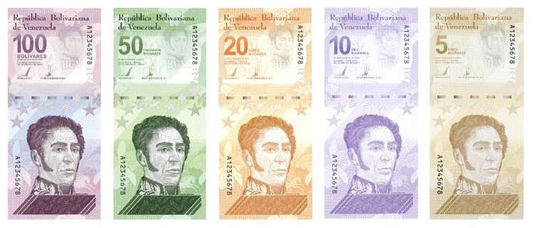 "Digitaler Bolívar":Die neuen Scheine von fünf  bis 100 BsD