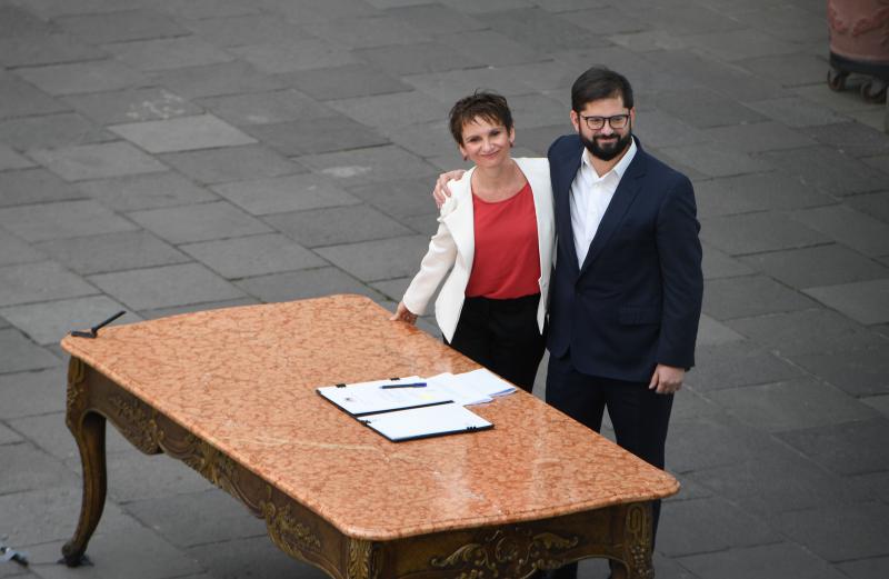 Präsident Gabriel Boric und die neue Innenministerin Carolina Tohá