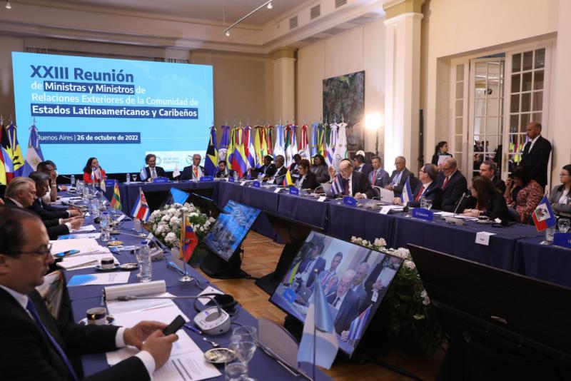 23. Treffen der Celac-Außenminister:innen in Buenos Aires. Argentinien hat derzeit die Präsidentschaft des Staatenbundes inne