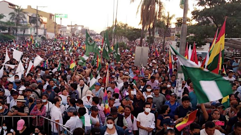 Beim "Rat des Volkes" (Cabildo del Pueblo) am 21. Oktober in Santa Cruz brachten Tausende ihren Unmut über die rechte Opposition zum Ausdruck