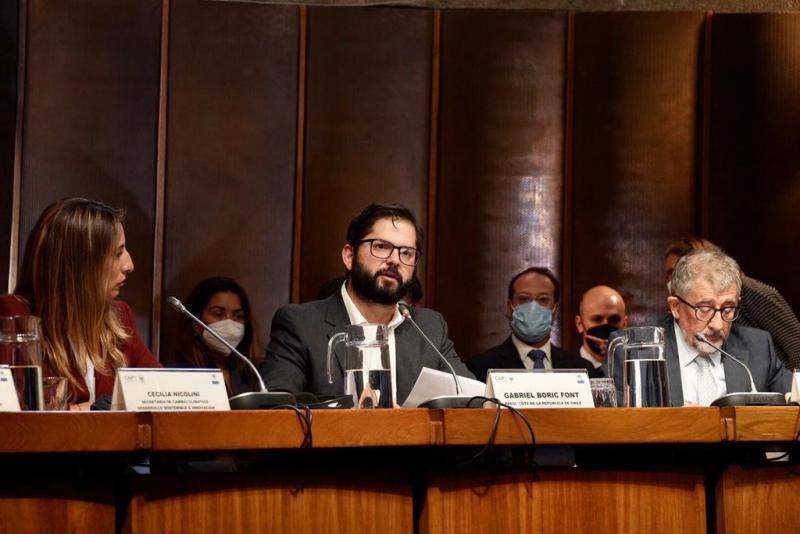 Chiles Präsident Gabriel Boric bei seiner Eröffnungsrede zur Konferenz