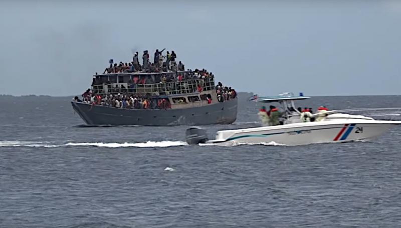 Aus Haiti geflüchtete Menschen sind in Seenot geraten (screenshot)