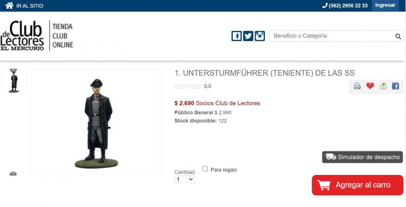 Onlineportal mit Angebot des SS-Sturmbandführers in Miniatur