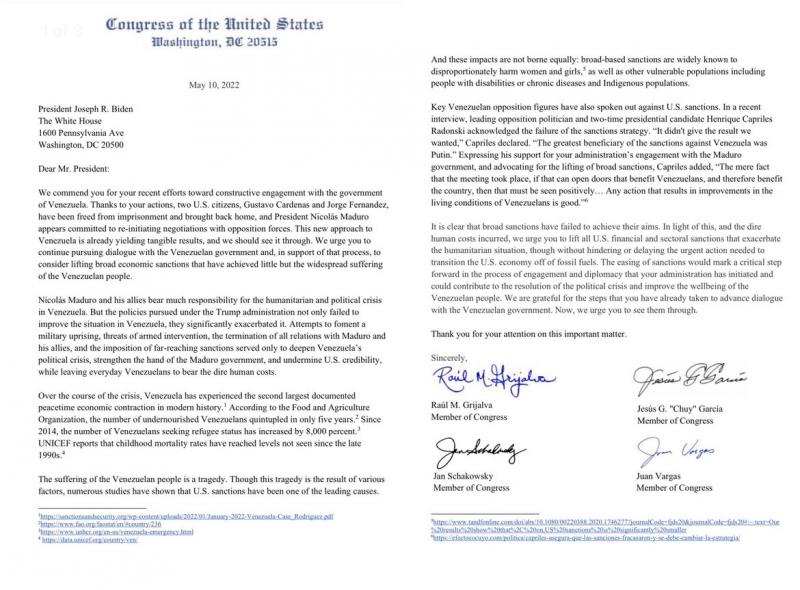 "Dear Mr. President": Brief der US-Abgeordneten an Biden vom 10. Mai