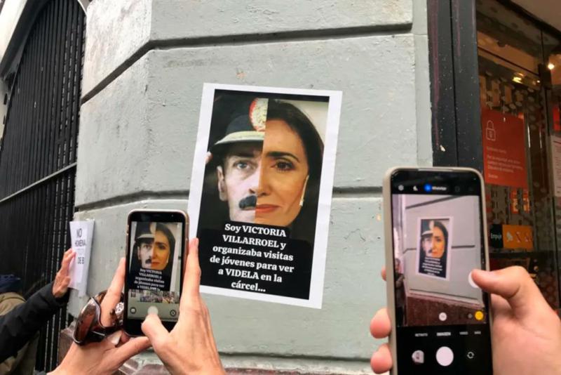 Proteste gegen die Leugnerin der Diktarturverbrechen: Villarruel hatte Ex-Diktator Videla im Gefängnis besucht und auch Jugendliche dazu eingeladen