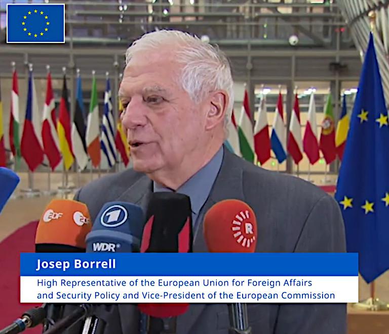 Der EU-Außenbeauftragte Borrell vor dem Treffen mit den Außenministern