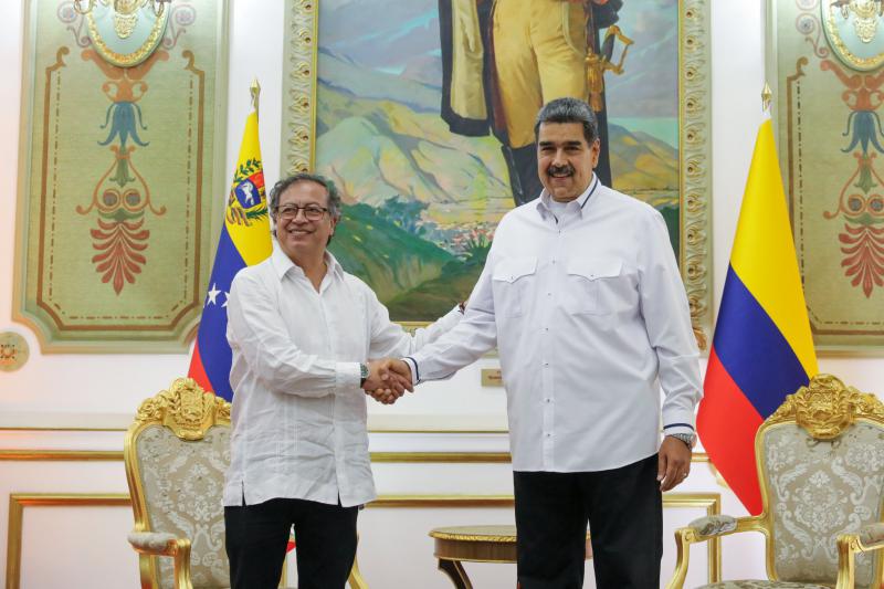 Petro und Maduro trafen sich im Präsidenpalast Miraflores in Caracas