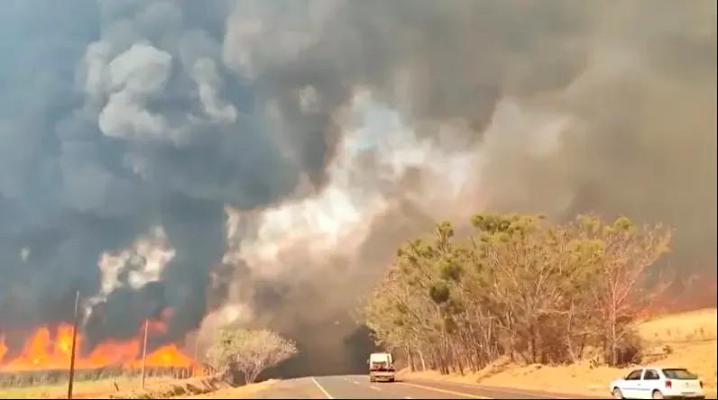 Feuer in der Region Votuporanga, im Landesinneren von São Paulo
