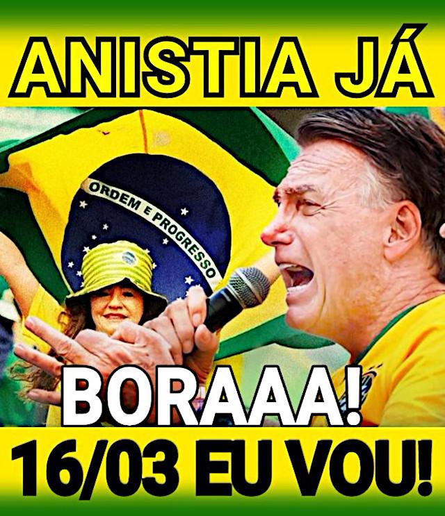 Bolsonaro will ein Amnestiegesetz für alle in die Unruhen und den Putschversuch vom 8. Januar 2023 verwickelten Personen. Aufruf zur Demonstration am 16. März