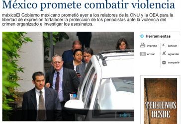 Im medialen Interesse: UNO-Mann Frank La Rue in der Tageszeitung "Prensa Libre"