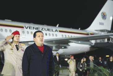 Chávez bei seiner Rückkehr nach Venezuela