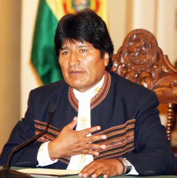 Evo Morales bei seiner Entschuldigung am Mittwoch.