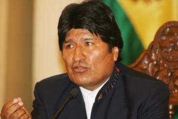 Evo Morales am Montag bei seiner Erklärung