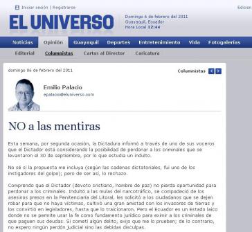 Screenshot El Universo