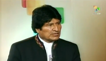 Evo Morales im Interview mit Telesur
